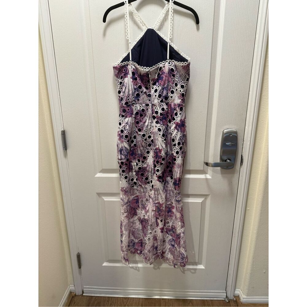 Elliatt Lavender and White Lace Halter Sheath Dress - Picture 6 of 8